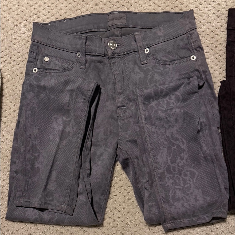 Hudson Jeans Women nico midrise super skinny gray Pebl Print Jeans  26